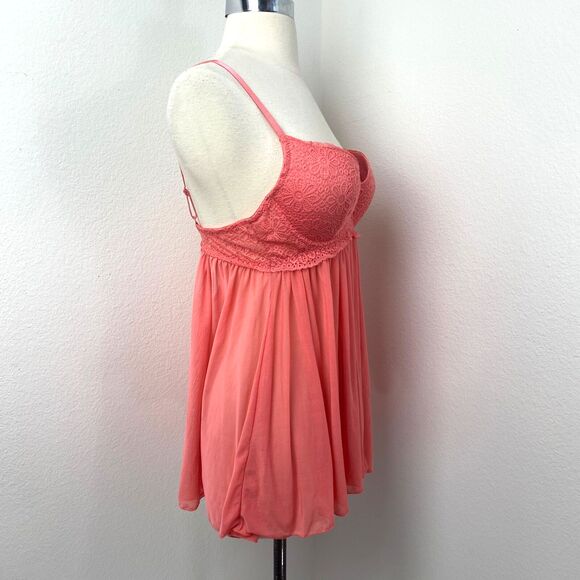 Coral Intimates Babydoll Sheer Lacy Camisole Lingerie Large Padded Bra Sexy Play - Picture 8 of 9